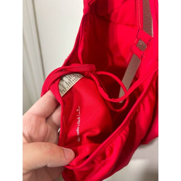 Abercrombie & Fitch One Piece swimsuit size medium red strappy sexy lifeguard - Picture 4 of 4
